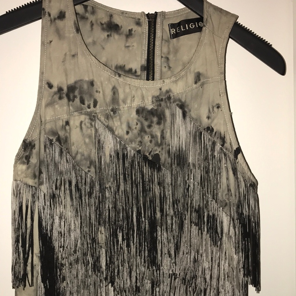 True Religion Tye Dye Fringe Mini Dress - Picture 2 of 5